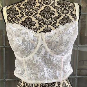 White Longline underwire bustier/bra